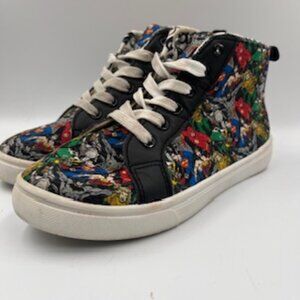 DC Superhero Collage High. Top Boys Shoes Sneakers Size 3